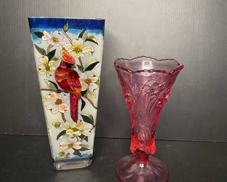 Fenton red vase
