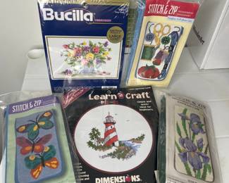 Vintage cross stitch & needlepoint kits