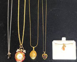 Vintage costume necklaces include GF & Coral