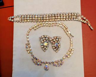 Aurora Borealis set; necklace, earrings and bracelet