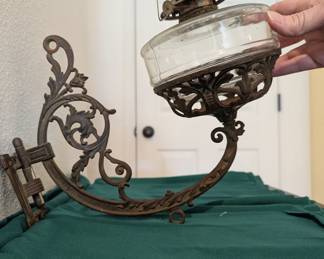 Antique Wall Mount Kerosene Lamp