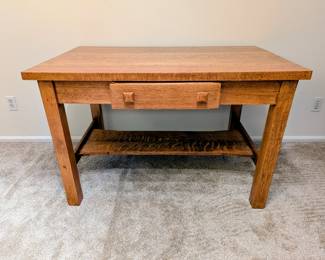 Antique Oak Library Table