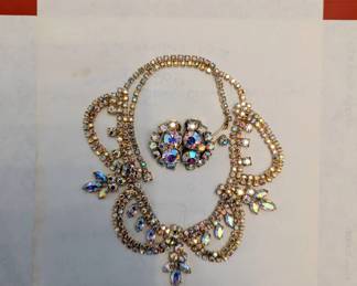 Aurora Borealis necklace and earrings