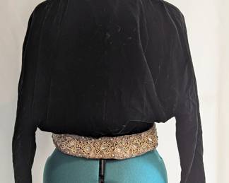Velvet Short Jacket with Heavily Beaded Band