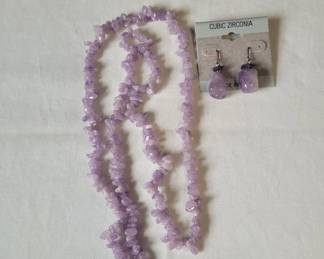 Purple Necklace and Earring Set