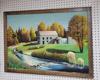 Oil Painting of Water Mill