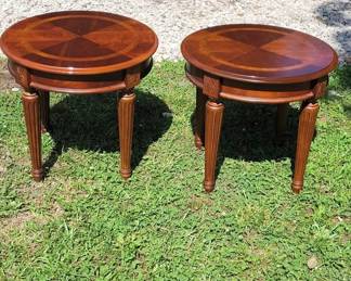Pair Round End Tables