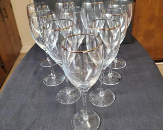 Silver Trim Wine Goblets Set B