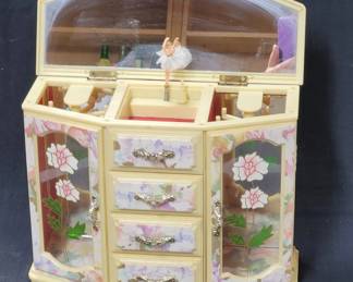 Vintage Jewelry Box Chest with Music Box