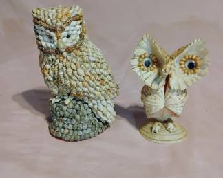Shell Owl Figurines