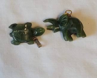 Elephant and Turtle Pendants