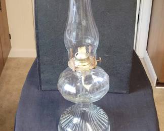 Vintage Pedestal Oil Lamp