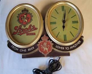 Vintage Stroh's Beer Clock