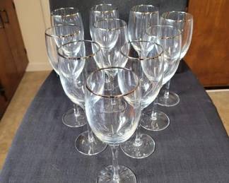 Silver Trim Wine Goblets Set A