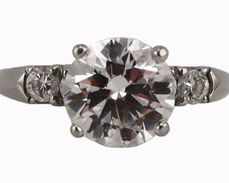 Lot 504 GIA 4.01ct RBC Diamond and Platinum