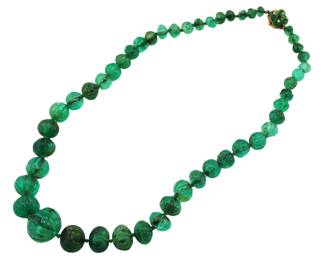 Lot 600 GIA Van Cleef Arpels Emerald Necklace