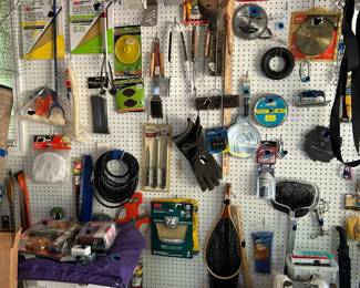 Grill utensils, fishing, nets , outdoor stuff