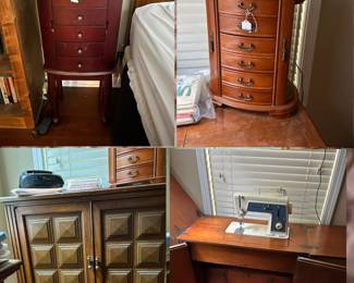 Honey and hive jewelry box armoire,
Honey and hive jewelry box
Singer, sewing machine closed and open shown