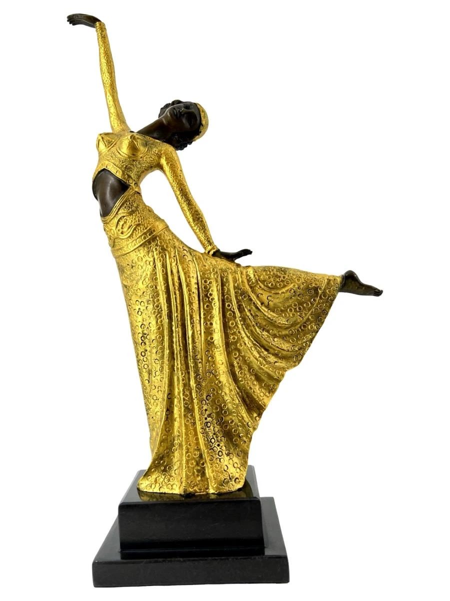 Signed Dimitri Chiparus Golden Dancer Bronze
