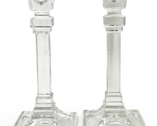 2pc Tiffany & Co. Cut Crystal Candlesticks