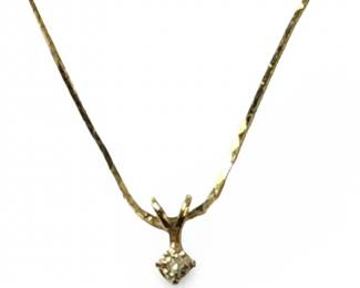 14KT Yellow Gold .05ct Diamond Pendant Necklace