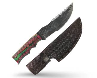 Custom Made Hand Forged Skinning Knife W/Sheath