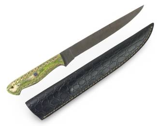 Custom Genuine Damascus Boning Knife W/Sheath