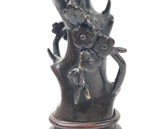 Vintage Chinese Bronze Plum Blossom W/Stand