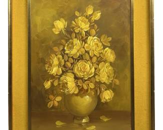 Signed Guttman Floral Still Life Oil on Canvas