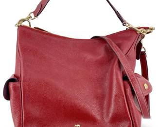 Red Coach Leather Shoulder Bag