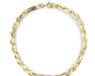 Fabulous 14KT Gold Entwined Braided Anklet