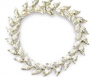 Incredible Sterling Silver CZ Leaf Link Bracelet