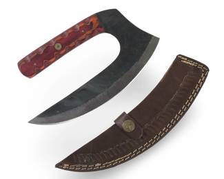 Custom Made Hand Forged Ulu Knife W/Sheath