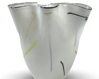 Kosta Boda Ulrica HV 49948 Ruffled Carmenzita Vase