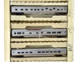4pc N Scale Con-Cor Santa Fe Passenger Car Set