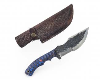 Custom Made Skinning Bowie Knife W/Sheath