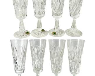 8pc Waterford Crystal Champagne Glasses