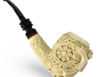 Signed Hand Carved Meerschaum Estate Pipe