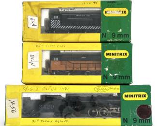 3 Minitrix N Scale Santa Fe, 290, 3420 Locomotives