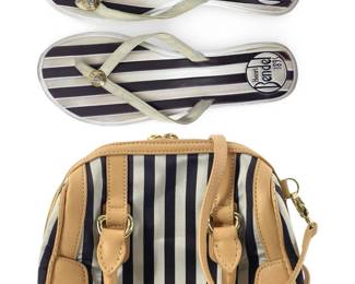 Henri Bendel Striped Purse & Size 8 Sandals