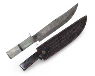 Custom Genuine Damascus Hunting Knife W/Sheath