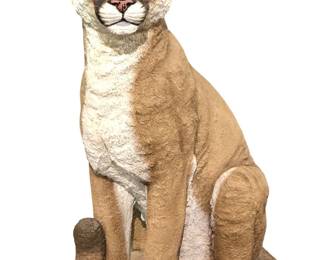 Large Realistic Lifelike Mountain Lion Statue