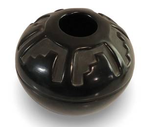 Signed Santa Clara Pueblo Black Studio Pottery