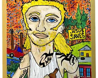 Signed James Stonikas Portrait Oil on Canvas