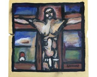 Signed Georges Rouault Original Mixed Media