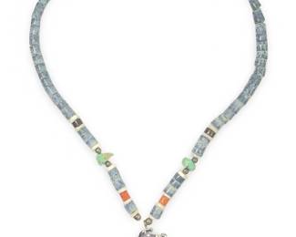 Native American Multi Stone Inlay Pendant Necklace