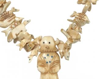 Native American Fetish Kachina Bone Necklace