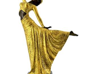 Signed Dimitri Chiparus Golden Dancer Bronze