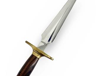 Custom Marked D. Beaver Topaz Inlaid Dagger