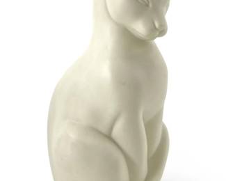 Crowning Touch White Bisque Porcelain Cat
